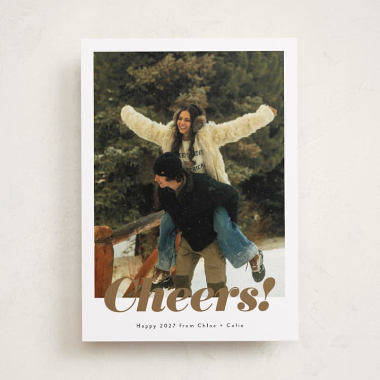 "Bold Cheers" - Holiday Cards in Ink by Emily Sabol Goss - Front