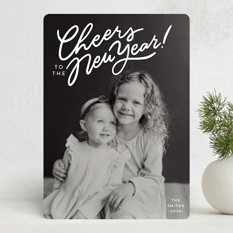 "New Years Cheers" - Holiday Cards in Frost by Darby McGuire - Front