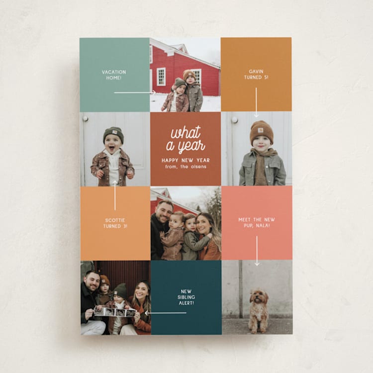 "Year in Review" - Holiday Cards in Retro by elithing - Front