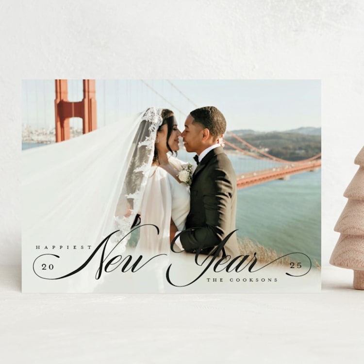 "Serenity" - Holiday Cards in Ebony by Charter Oaks Creative - Front