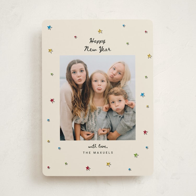 "Bright Star" - Holiday Cards in Champagne by Ilene Guy - Front