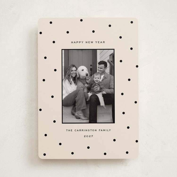 "Simply Dotted" - Holiday Cards in Ivory by Kercia Jane - Front