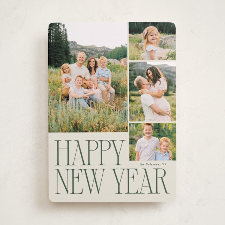 "Bold Serif" - Holiday Cards in Pine by Brianne Larsen - Front