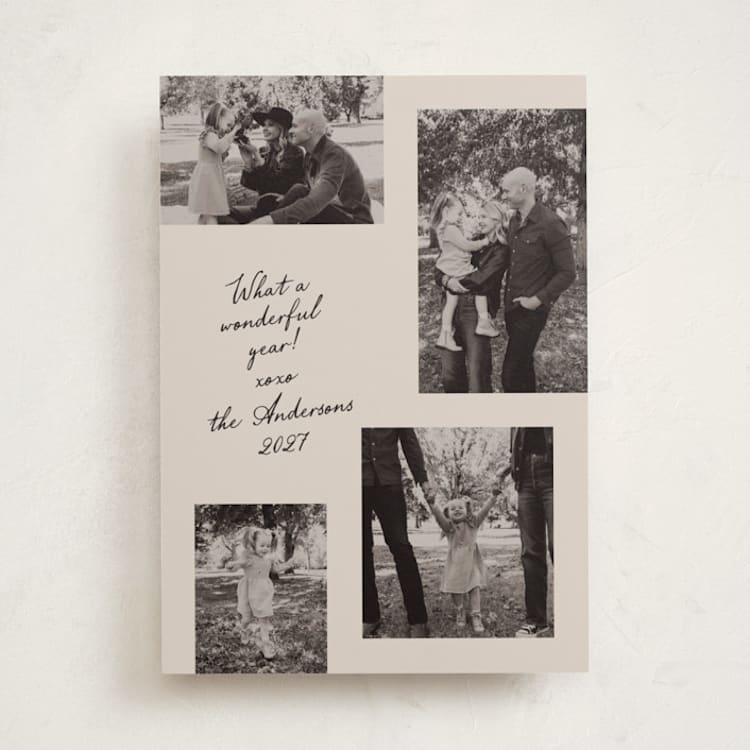 "Contemporary" - Holiday Cards in Taupe by Lisa McLean - Front