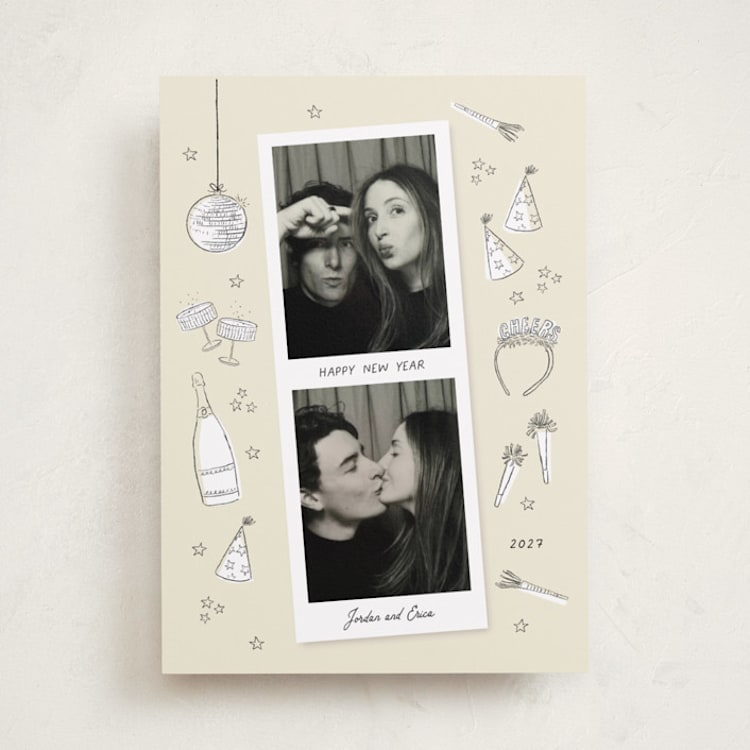 "New Year Fun" - Holiday Cards in Champagne by frau brandt - Front