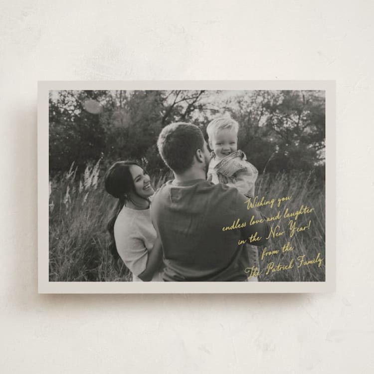 "Cheerful Note" - Holiday Cards in Daisy by Oma N. Ramkhelawan - Front