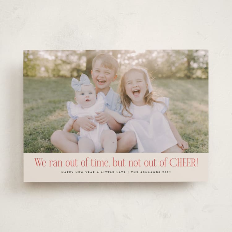"Short on Time" - Holiday Cards in Eggnog by Erica Krystek - Front