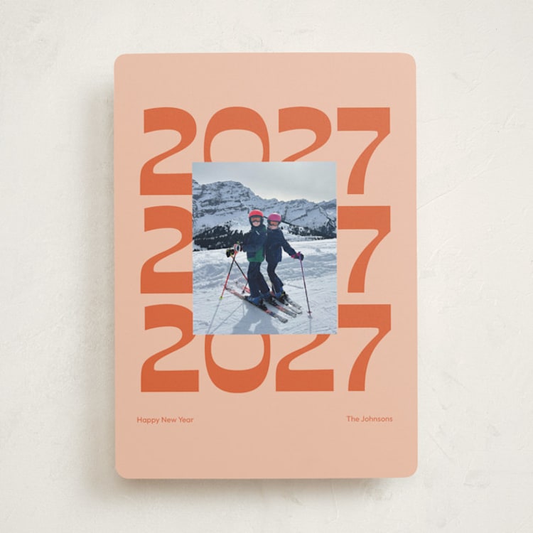 "Minimal 2026" - Holiday Cards in Persimmon by Olivia Faye Co - Front
