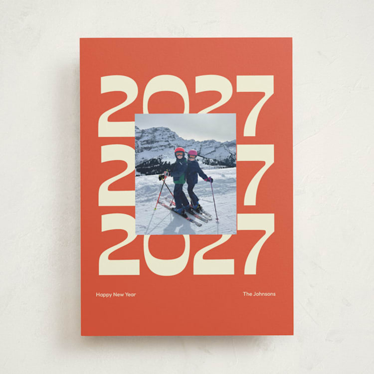 "Minimal 2026" - Holiday Cards in Tangerine by Olivia Faye Co - Front