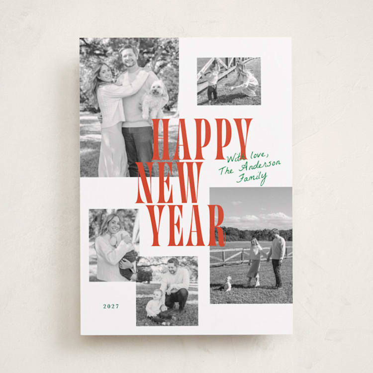 "Modern Collage" - Holiday Cards in Ember by Cass Loh - Front