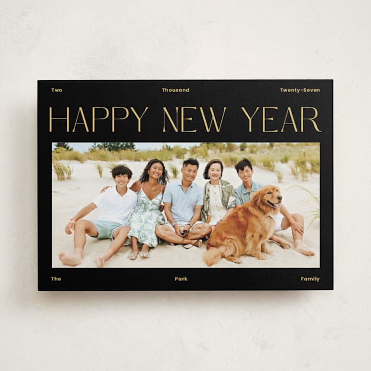 "Fancy" - Holiday Cards in Noir by Rachel Cassel - Front