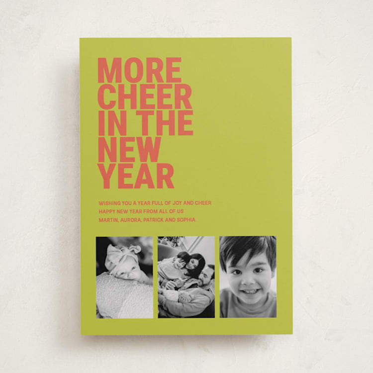 "More Cheer" - Holiday Cards in Citrus by Ashlee Townsend - Front