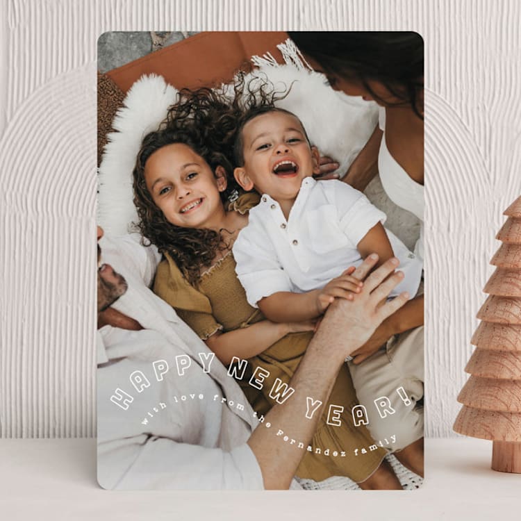 "Curve" - Holiday Cards in Cloud by Sara Hicks Malone - Front