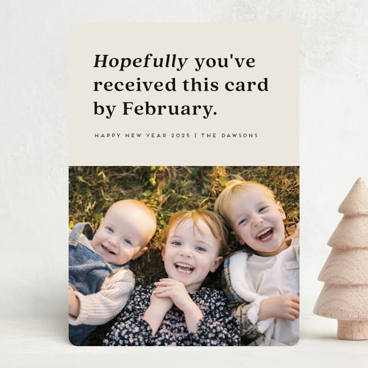 "FINGERS CROSSED" - Holiday Cards in Ecru by Erica Krystek - Front