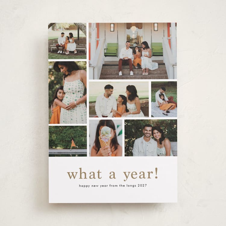 "At a glance" - Holiday Cards in Cashew by Stacey Meacham - Front