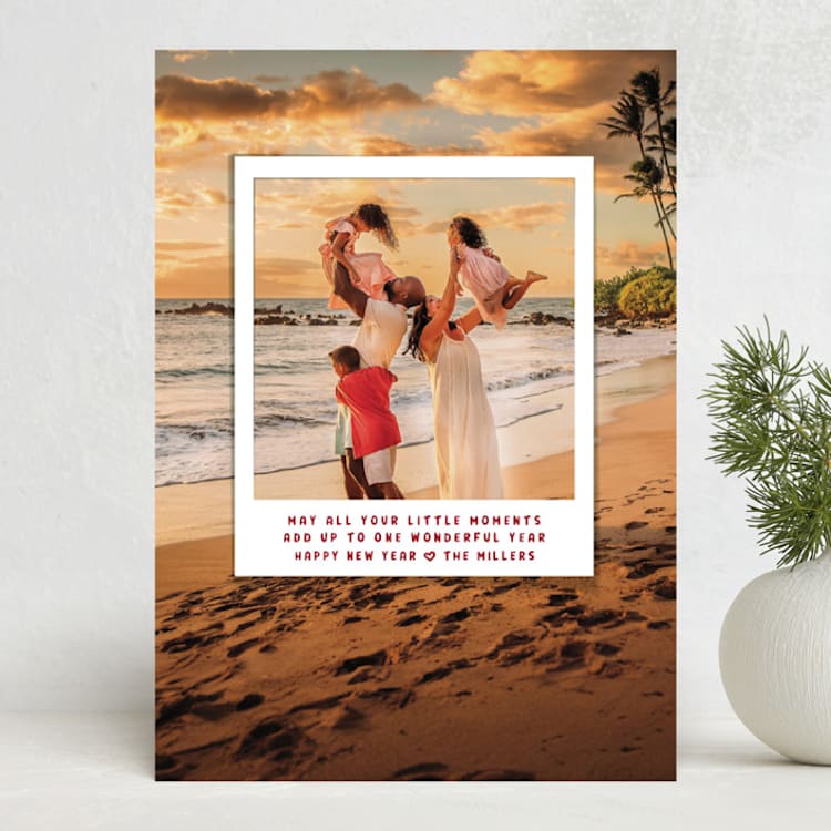 "Little Moments Big Year" - Holiday Cards in Snow by Kelsey Mucci - Front