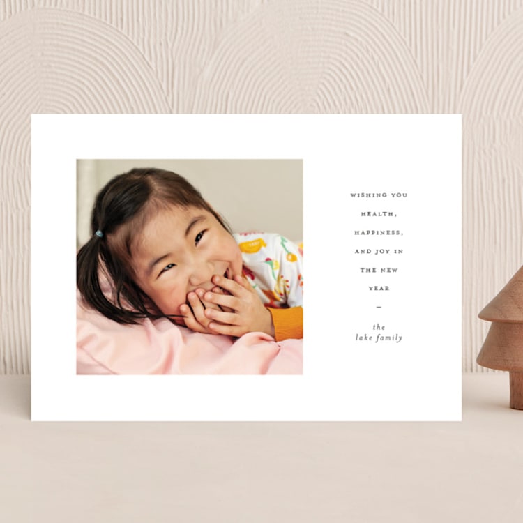 "New Years Snapshot" - Holiday Cards in Dove by Olivia Goree - Front