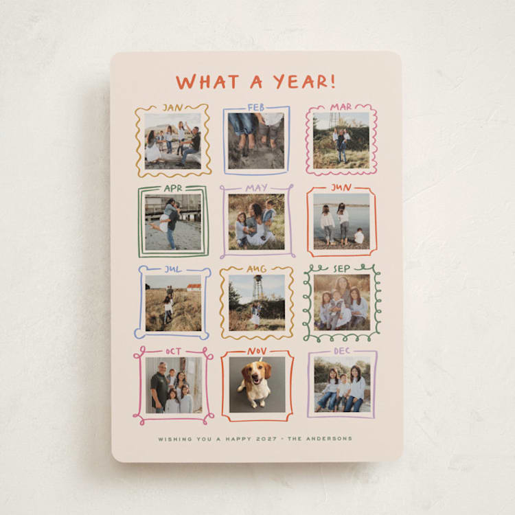 "Year Gallery" - Holiday Cards in Pudding by Claudia Orengo - Front