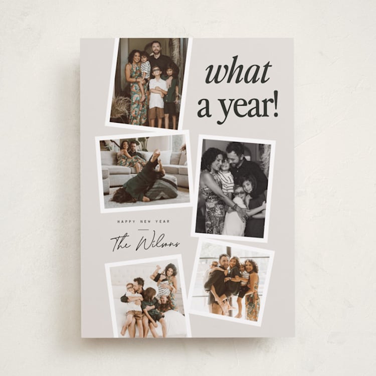 "Newsprint" - Holiday Cards in Linen by Everett Paper Goods - Front
