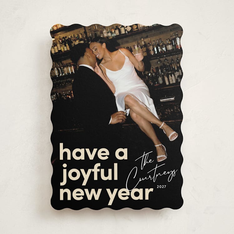 "Bright Message" - Holiday Cards in Champagne by Kacey Kendrick Wagner - Front