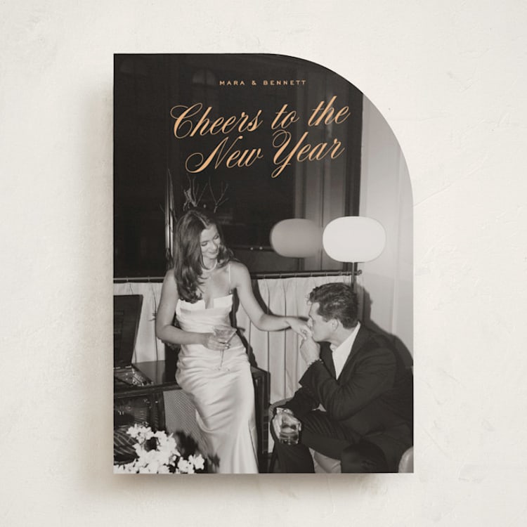 "Classy Cheer" - Holiday Cards in Apricot by Ekko Studio - Front