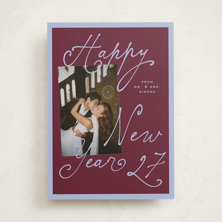 "Curly" - Holiday Cards in Grape by Claudia Orengo - Front