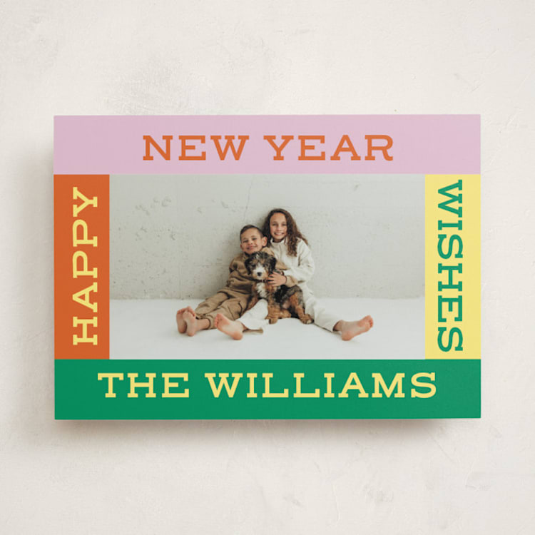 "Vibrant Edge" - Holiday Cards in Candy by Baumbirdy - Front