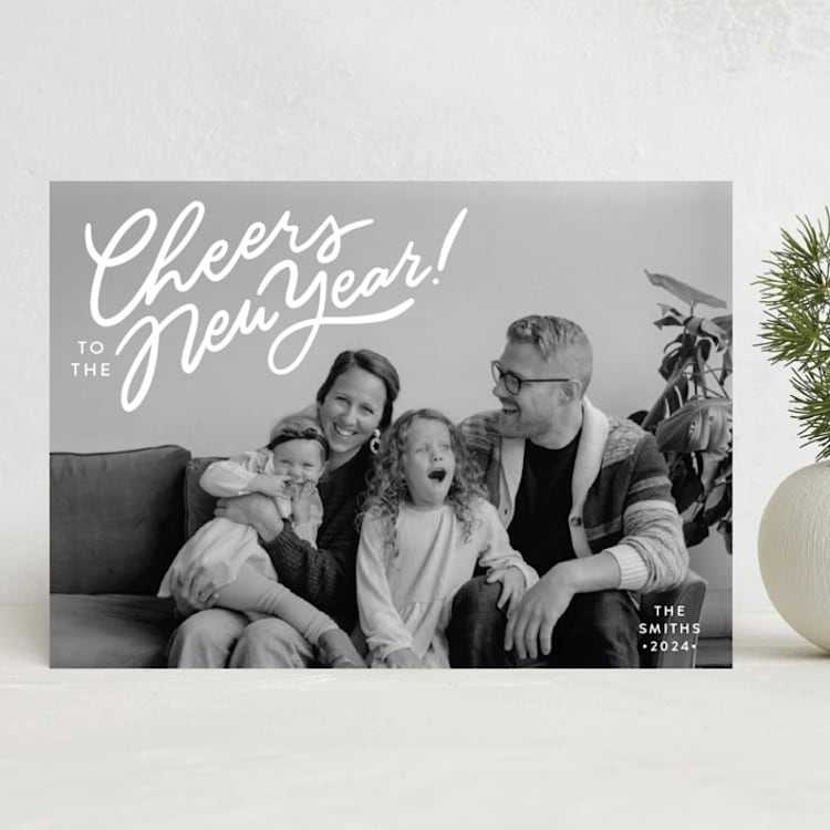 "New Years Cheers" - Holiday Cards in Frost by Darby McGuire - Front