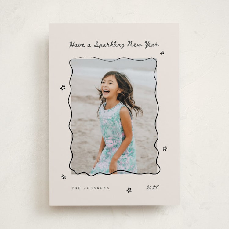 "New Year Doodles" - Holiday Cards in Ink by Mandy Lee - Front