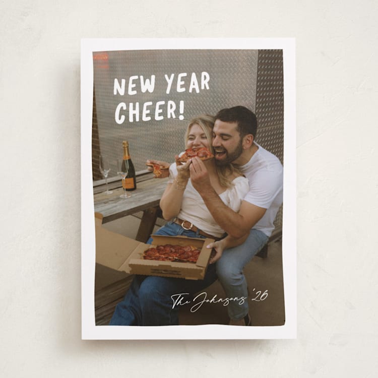 "Casual Cheers" - Holiday Cards in Cotton by Meggy Masters - Front