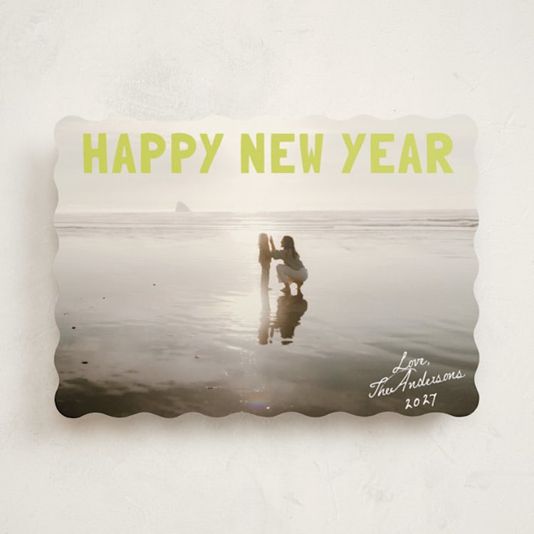 "Boldly Soft" - Holiday Cards in Lime Fizz by Cass Loh - Front