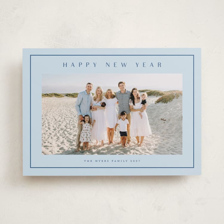 "Preppy Seaside" - Holiday Cards in Ocean by Stacey Meacham - Front