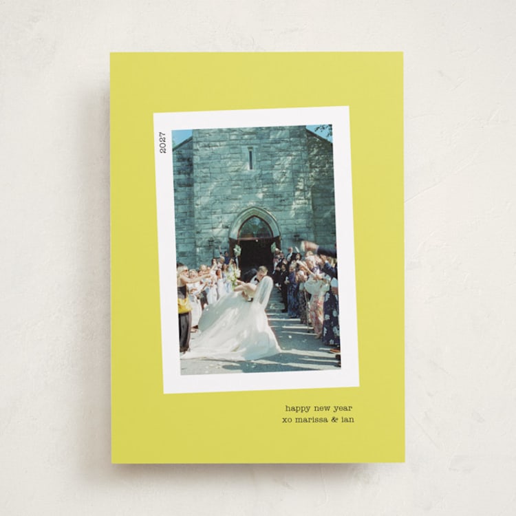 "bold neon" - Holiday Cards in Lemon by Kristen Knechtel - Front