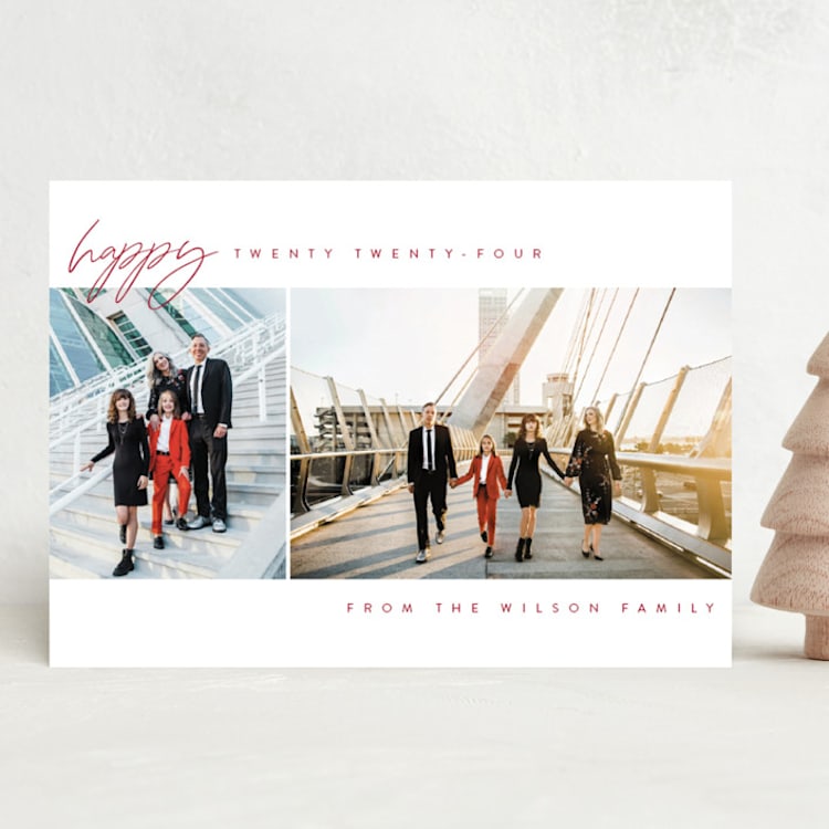 "happy year" - Holiday Cards in Holly Berry by Kasia Labocki - Front