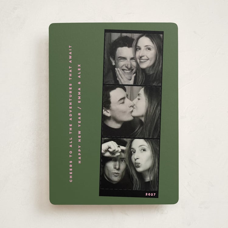 "Snaps" - Holiday Cards in Olive by Kristie Kern - Front
