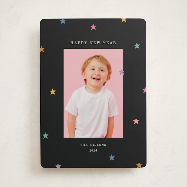 "Tiny Star Confetti" - Holiday Cards in Midnight by Kercia Jane - Front