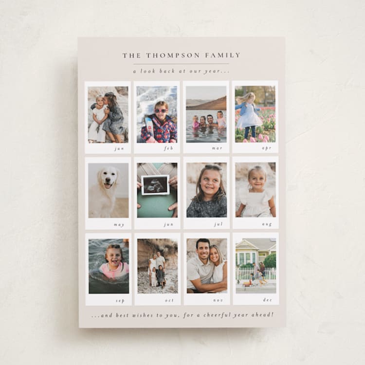 "Memory Album" - Holiday Cards in Ecru by Meggy Masters - Front