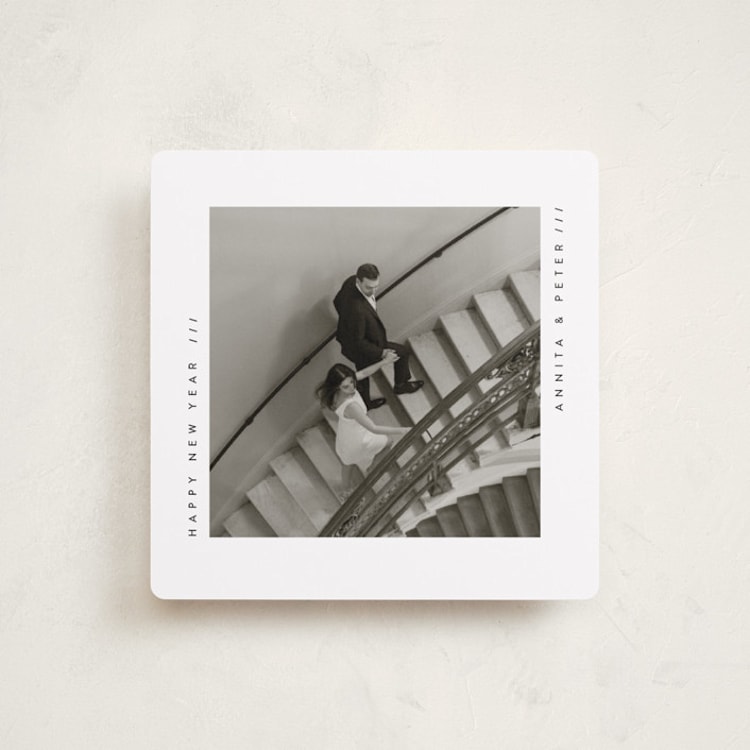 "Contemporary Typo" - Holiday Cards in Ink by Lucrecia Caporale - Front