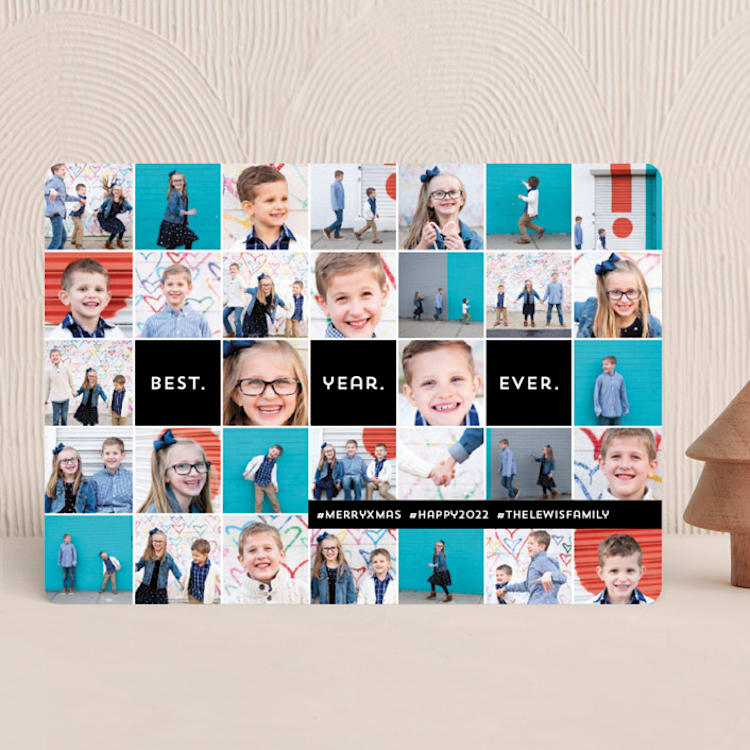 "Insta-grid" - Holiday Cards in Ebony by Dawn Jasper - Front