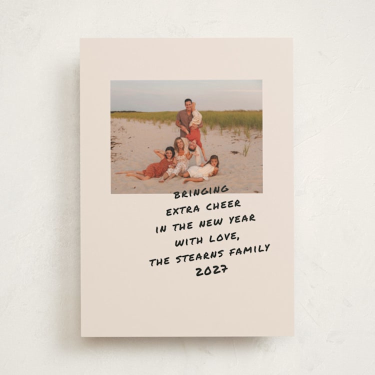 "Written Note" - Holiday Cards in Alabaster by Christie Garcia - Front