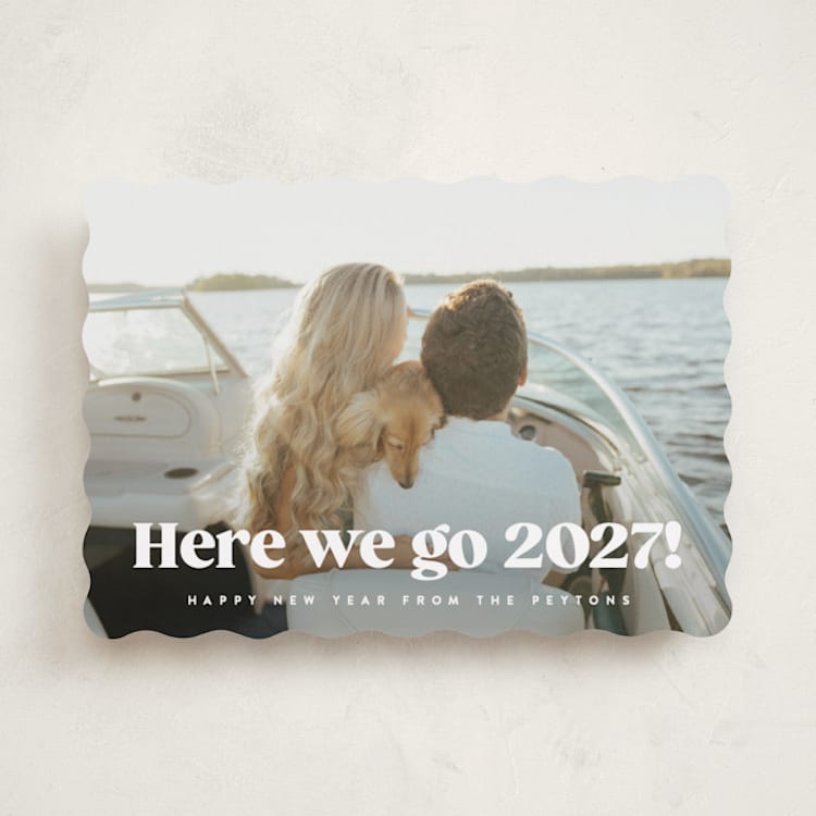 "here we go!" - Holiday Cards in Snow by Kristie Kern - Front