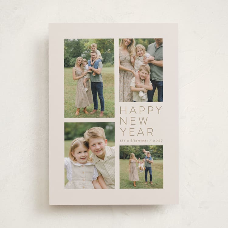 "All Aglow" - Holiday Cards in Linen by Jen Tips - Front