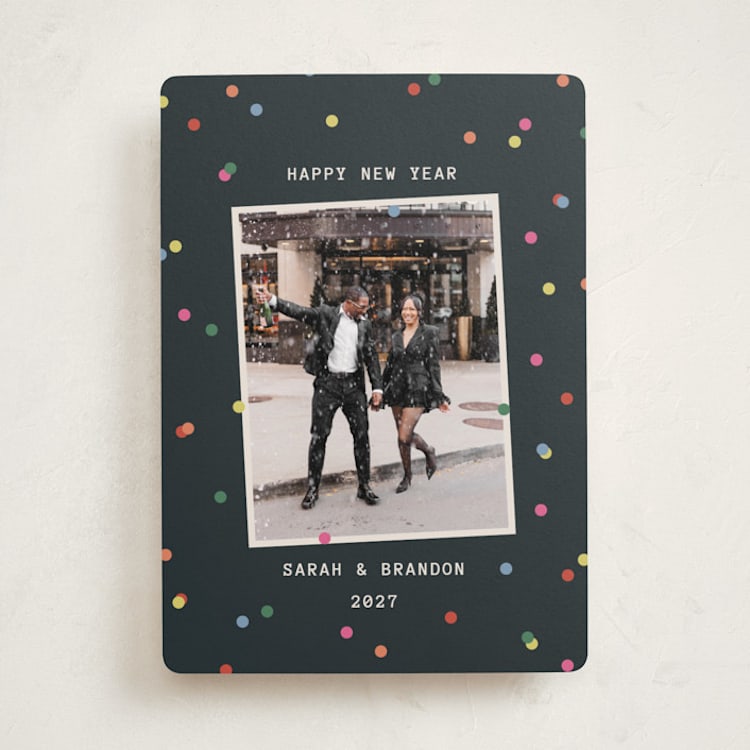 "Confetti Moment" - Holiday Cards in Midnight by Kercia Jane - Front