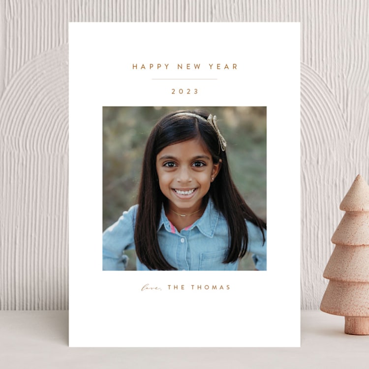 "Simple Beauty" - Holiday Cards in Toffee by Roopali - Front