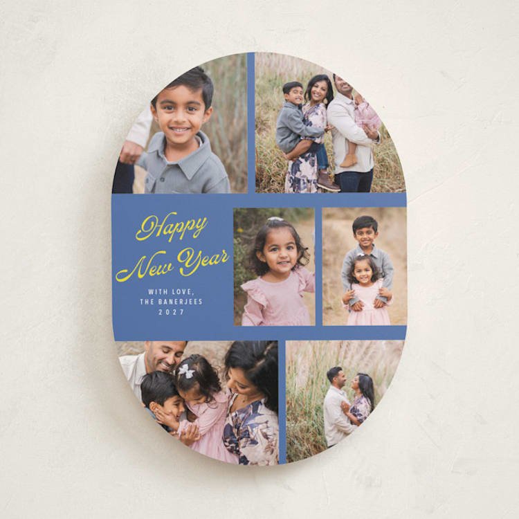 "Playful Pop" - Holiday Cards in Blue Jay by Cass Loh - Front