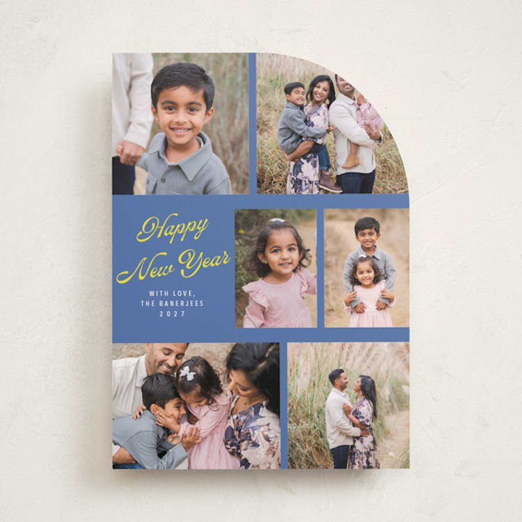 "Playful Pop" - Holiday Cards in Blue Jay by Cass Loh - Front