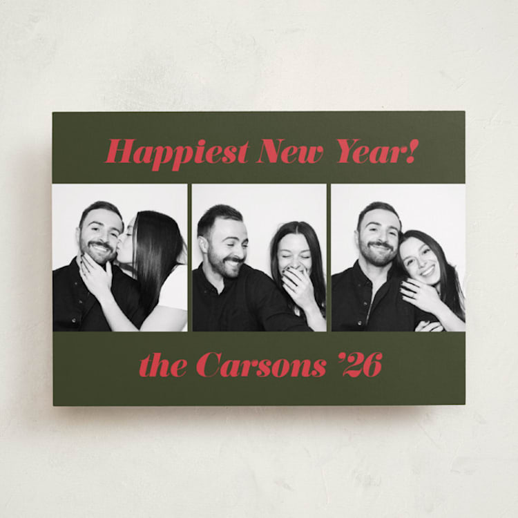 "Bold Italic" - Holiday Cards in Fir by Emily Sabol Goss - Front