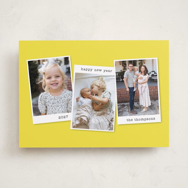 "memories x3" - Holiday Cards in Lemon by Kristen Knechtel - Front