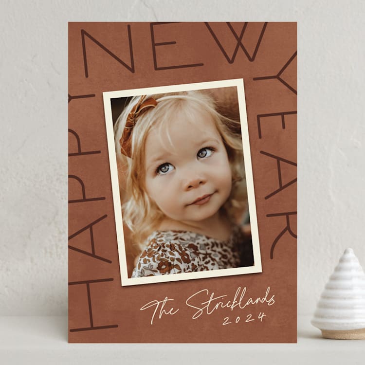 "Modern Angle" - Holiday Cards in Sienna by Hooray Creative - Front
