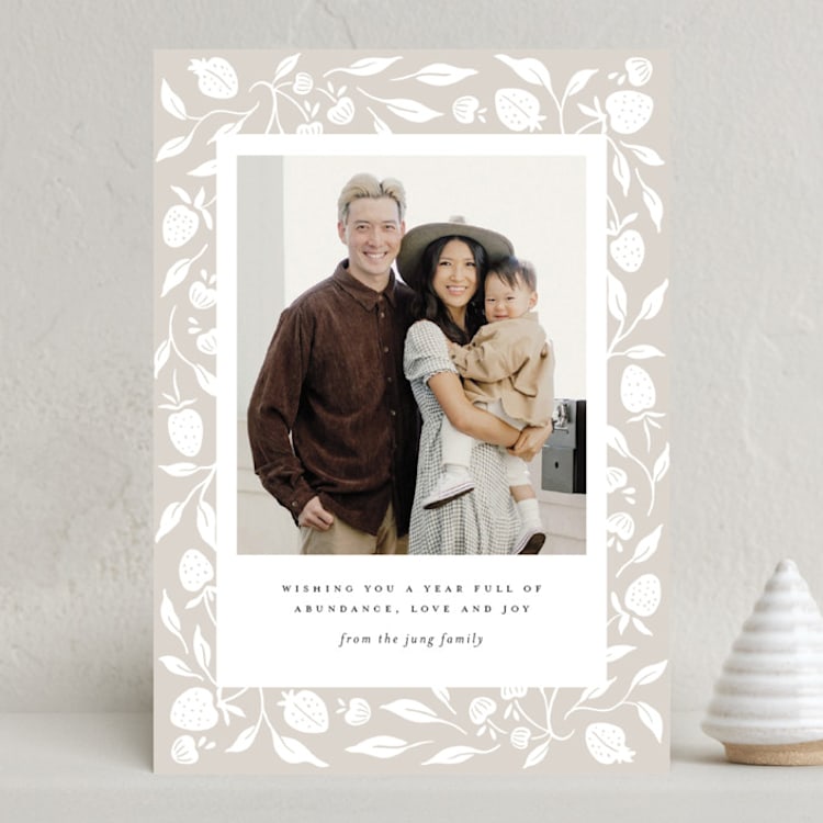 "Abundant Year" - Holiday Cards in Vanilla by Kim Thoa - Front